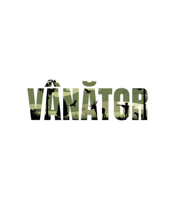 VÂNĂTOR model alb pe tricou