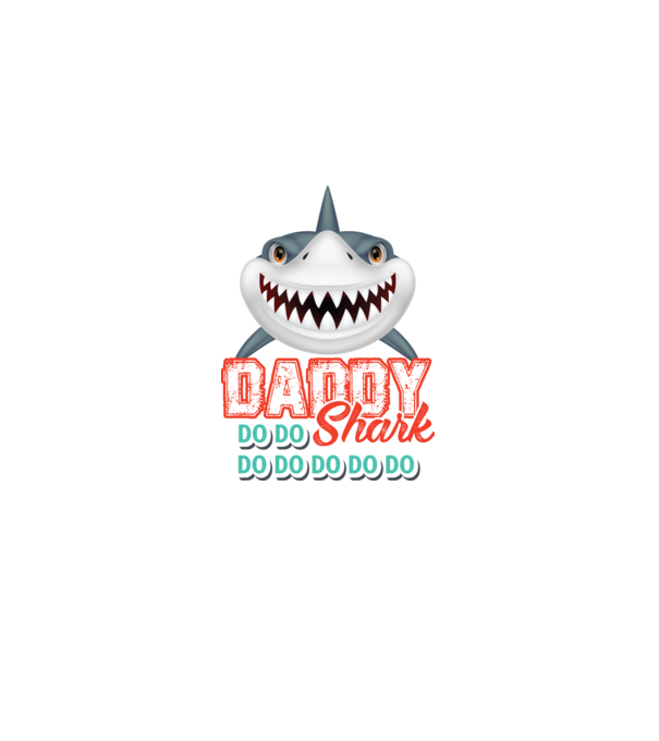 Daddy shark model alb pe tricou