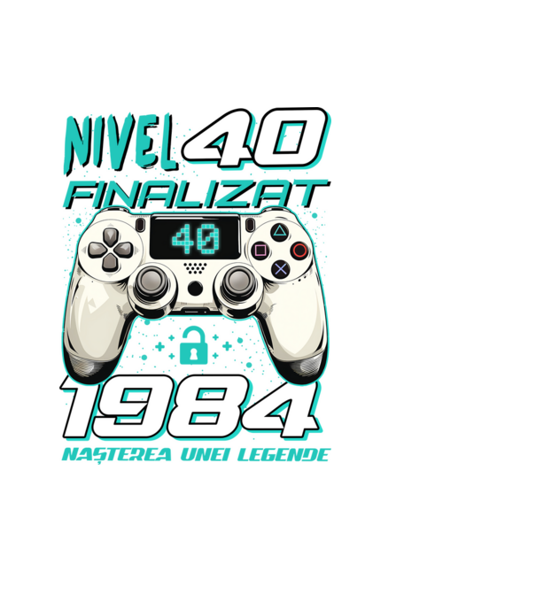 Nivel finalizat 40 1985 model negru pe tricou