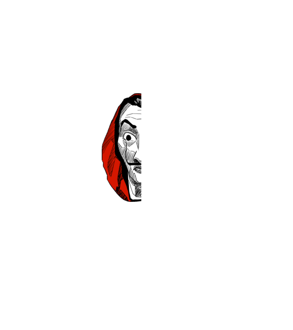 classic logo money heist model negru pe tricou