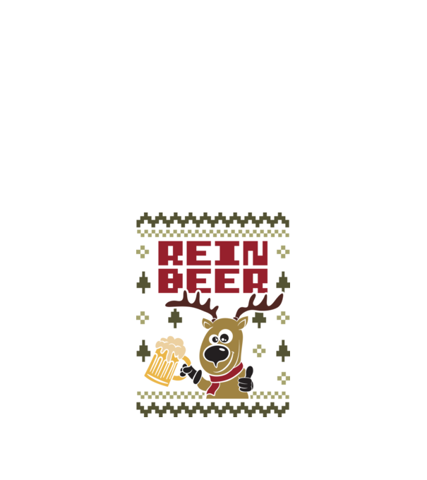 Reinbeer ugly sweater model alb pe tricou