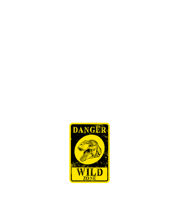 Danger wild zone model negru pe tricou