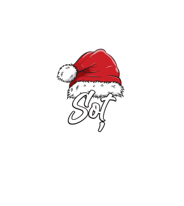 soț Santa Hat model negru pe tricou