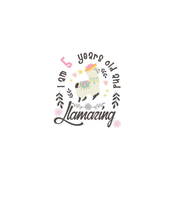 Birthday Llamazing 5 years old model alb pe tricou