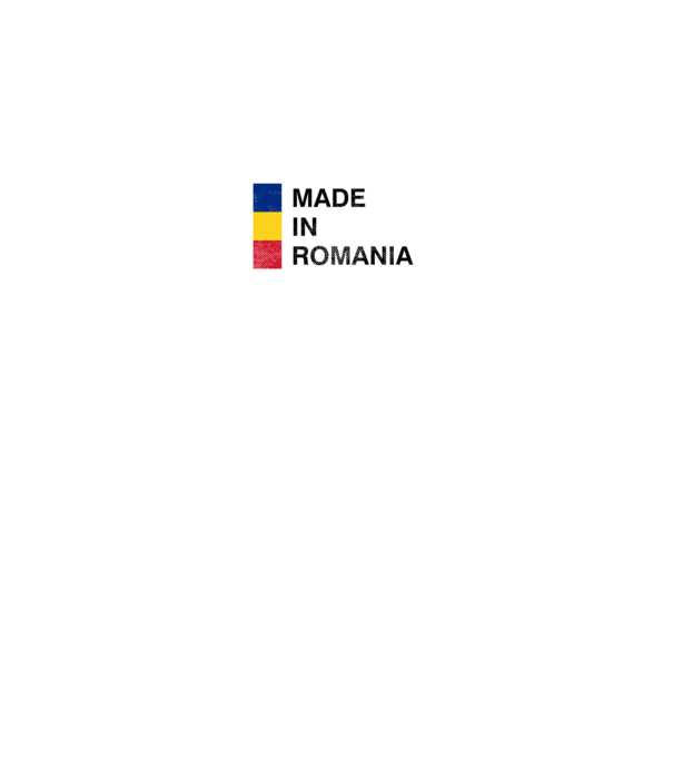 made in romania model negru pe tricou