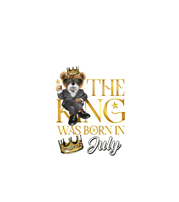 The king was born int JULY model negru pe tricou
