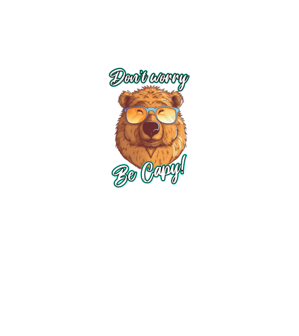 Don't worry be Capy model negru pe tricou
