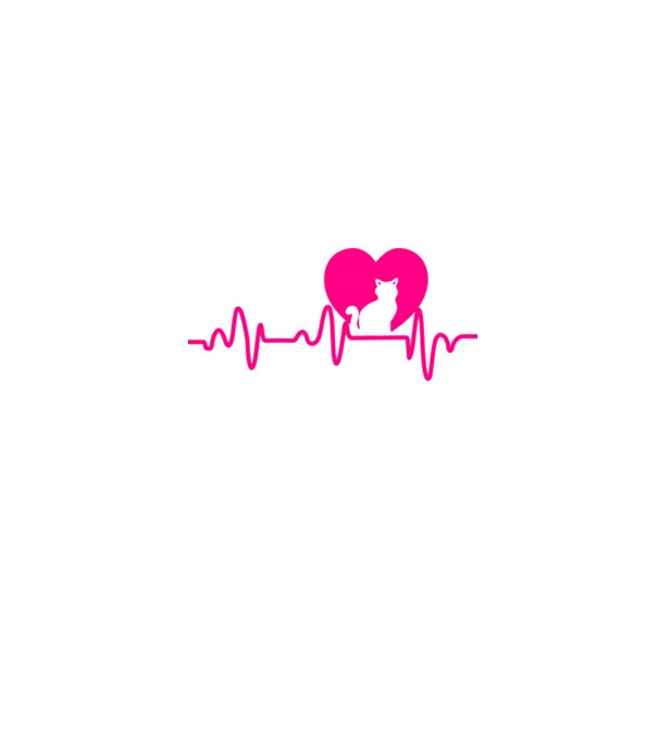 Pisică heartbeat model negru pe tricou