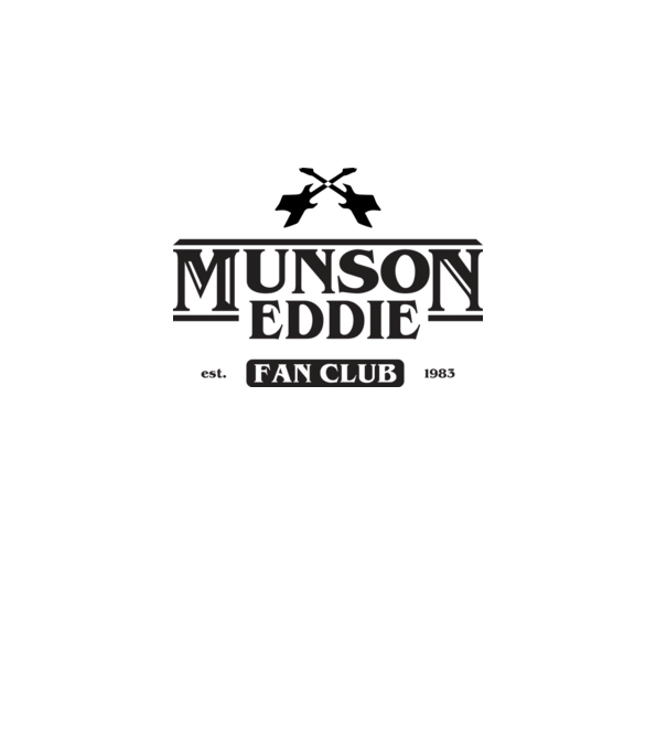 eddie munson fan club model alb pe tricou