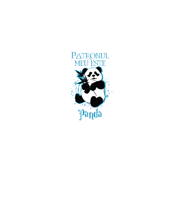 Patronul meu este PANDA model negru pe tricou