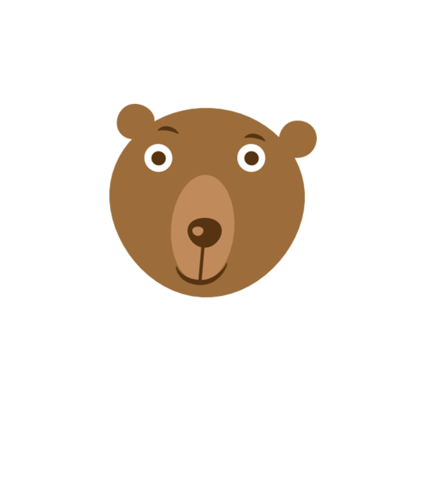 Bear Face model alb pe tricou