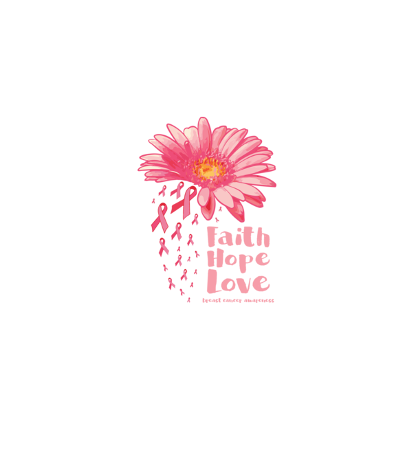 Gerbera faith hope love model negru pe tricou