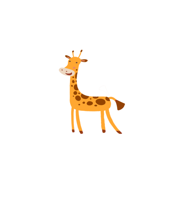Girafă drăguță model alb pe tricou