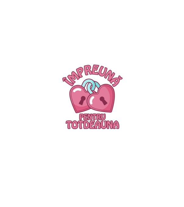 mpreună pentru totdeauna model alb/roșu pe tricou