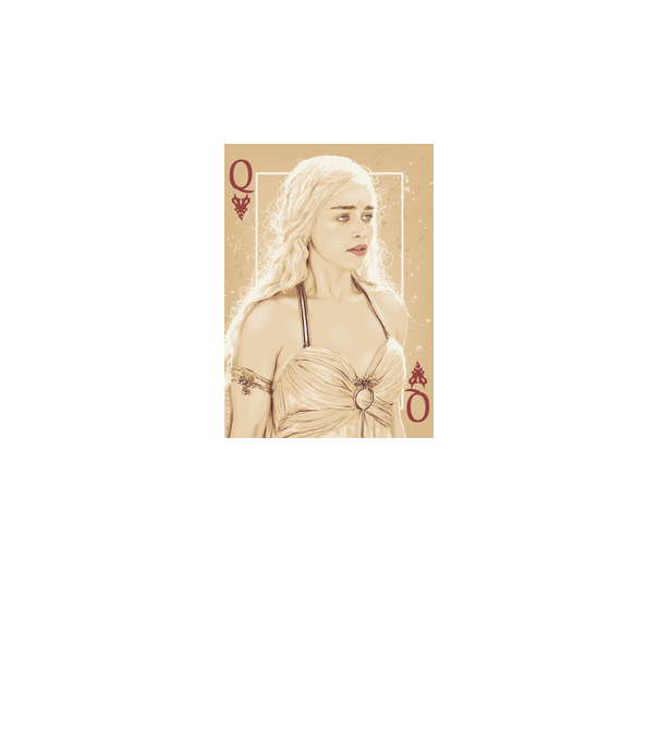 Queen Card model galben neon pe tricou