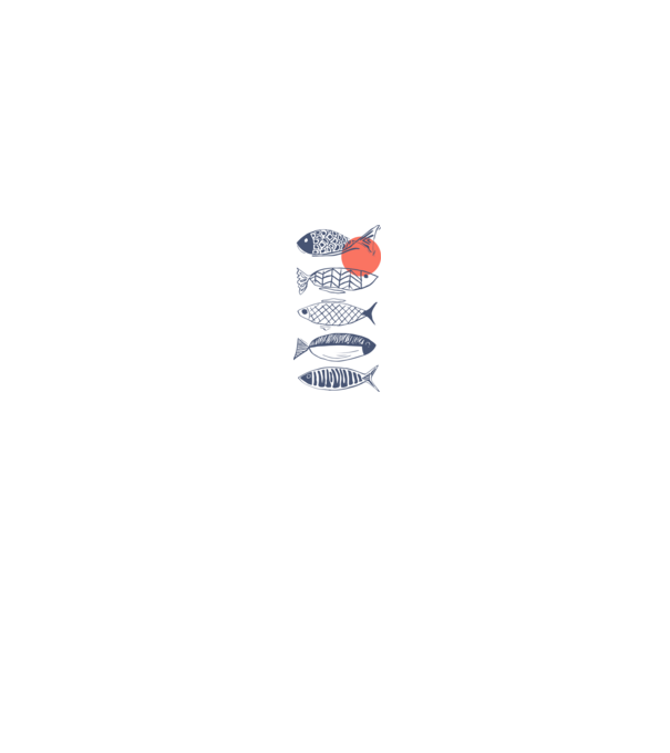 Fish model alb/roșu pe tricou