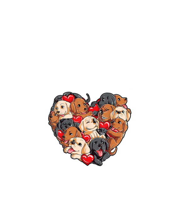 Puppy Heart model negru pe tricou