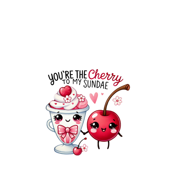 Cherry to my Sunday model alb pe tricou