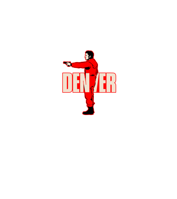 denver la casa de papel model albastru jeanși pe tricou