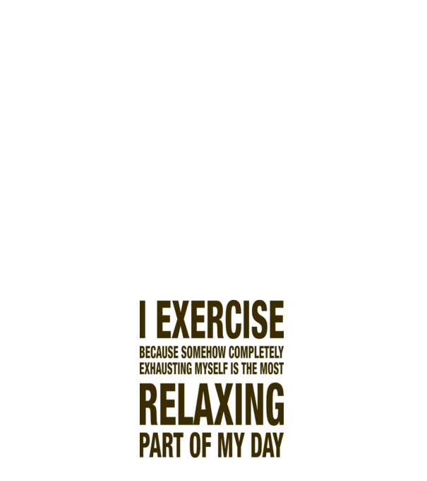 I exercise because model roșu pe tricou