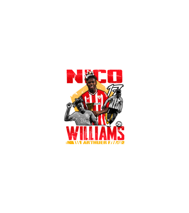 Nico Williams tribute model negru pe tricou