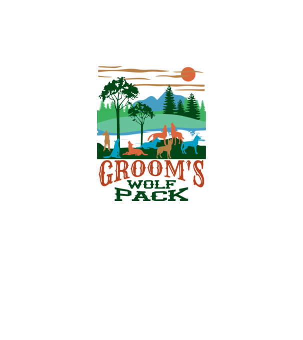 Grooms wolf pack model roz neon pe tricou