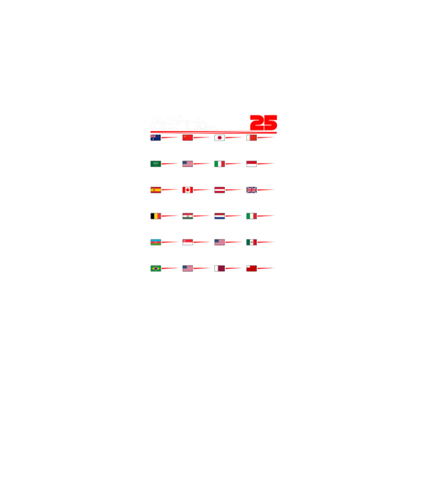 F1 calendar 2025 negru model negru pe tricou