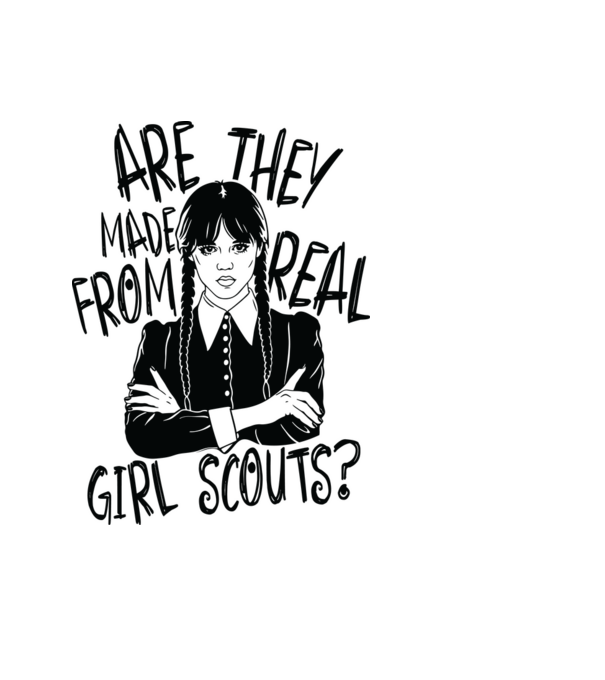 Are the made from real girl scouts model albastru deschis pe tricou