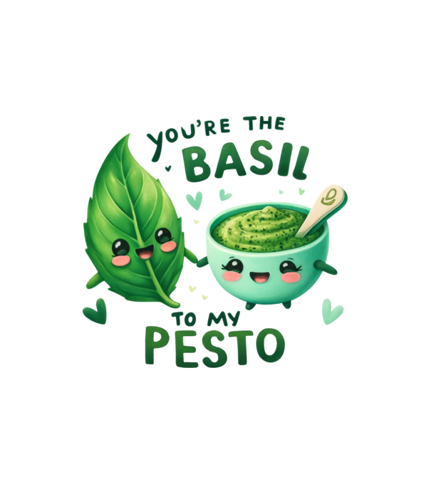 Basil to my Pesto model nisipiu pe tricou