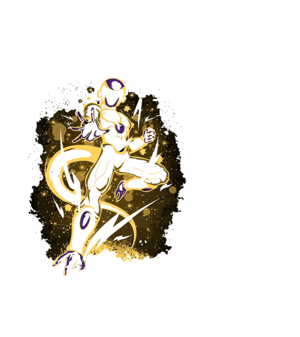 golden freeza dragonball model alb pe tricou