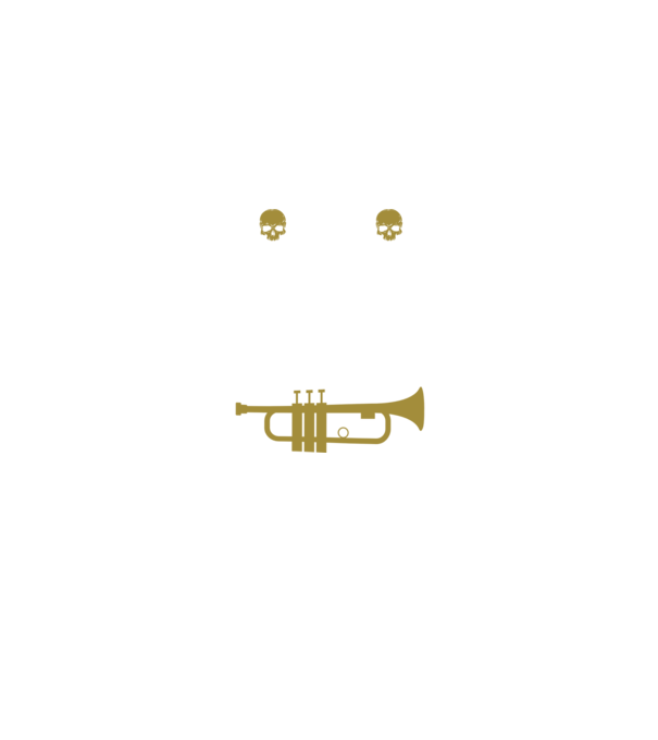 I play heavy metal trumpet model negru pe tricou