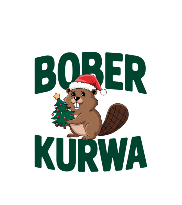 Bober kurwa xmas model alb pe tricou