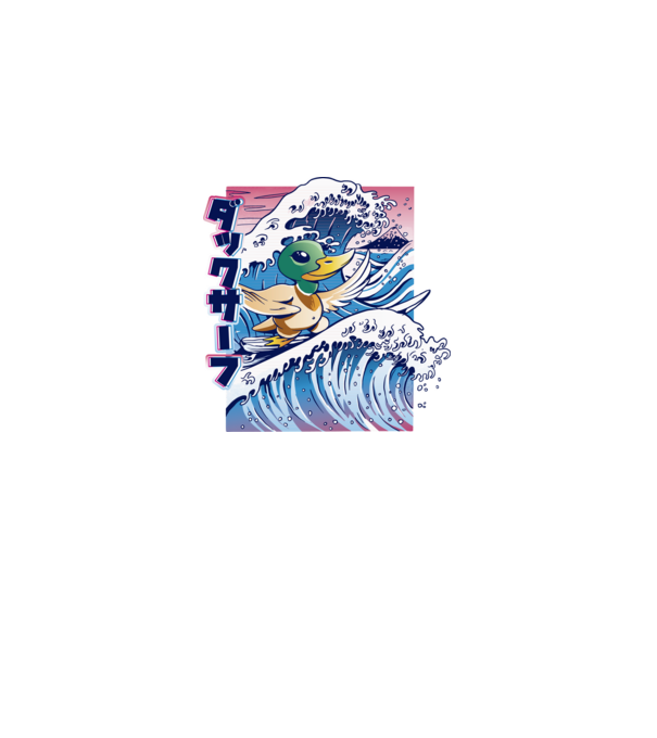Surfer Duck model negru pe tricou