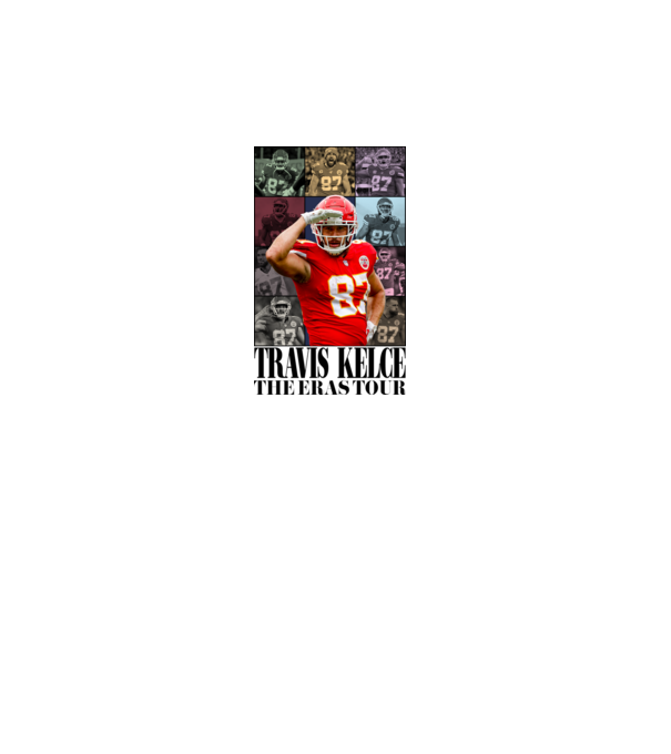 Taylor Swift Eras Travis Kelce model alb pe tricou