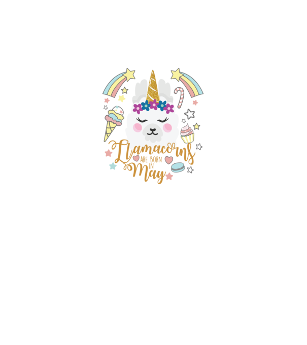 Llamacorns are born in May model gri pe tricou