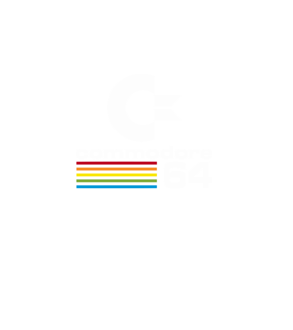 Commodore 64 logo on black model turcoaz pe tricou
