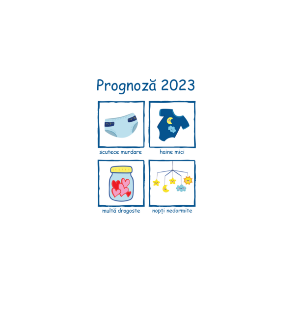 Prognoză 2023 model alb pe tricou