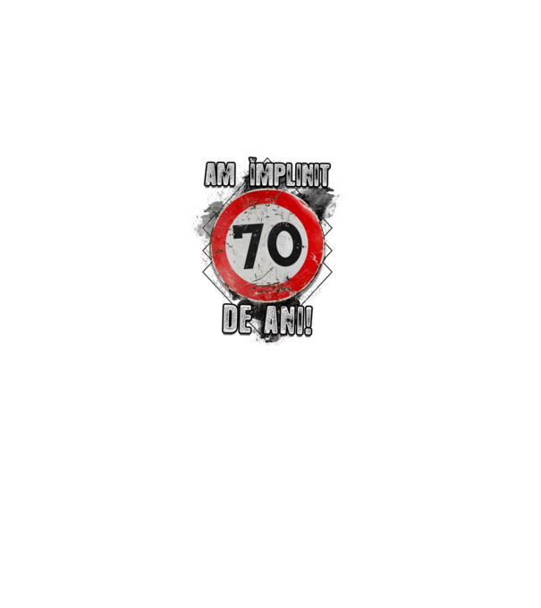 Am împlinit 70 de ani! model negru pe tricou