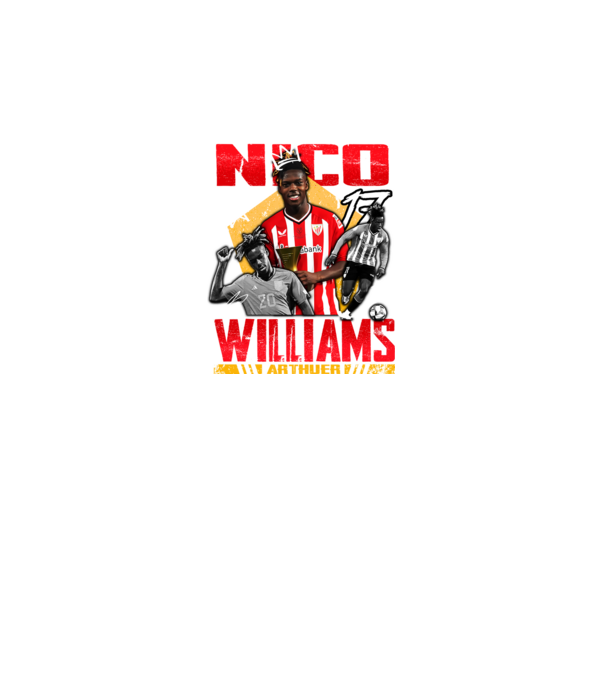Nico Williams tribute model negru pe tricou