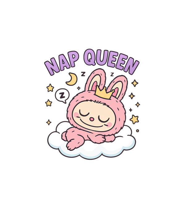 Nap Queen model alb pe tricou