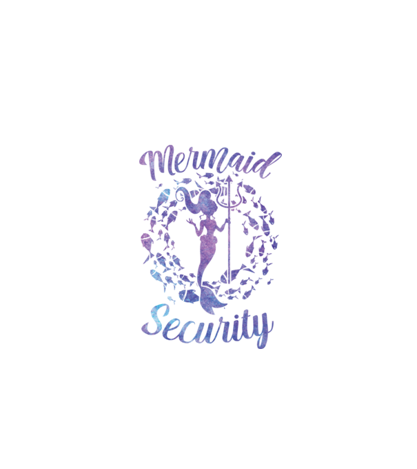 Mermaid Security girls aquarell model negru pe tricou