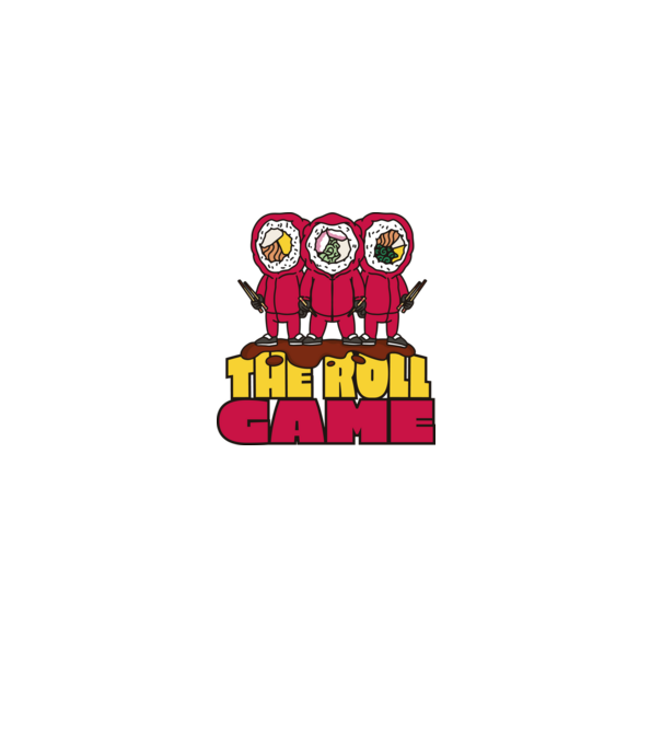 the roll game squid game model alb pe tricou