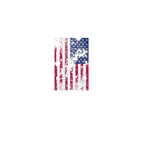 ripped flag U.S. model alb pe tricou