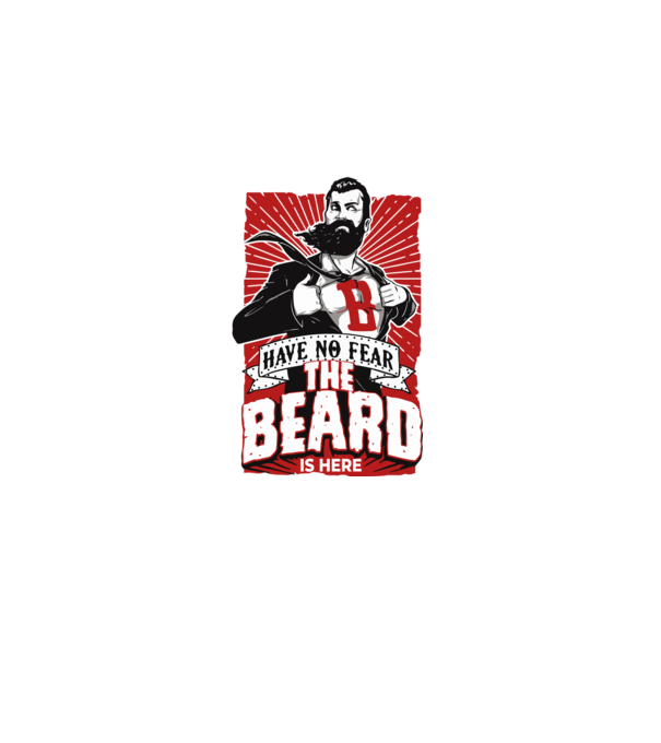 Have no fear the beard is here model alb pe tricou