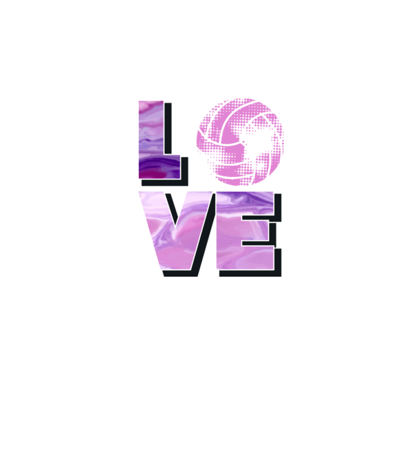 Love volleyball model negru pe tricou