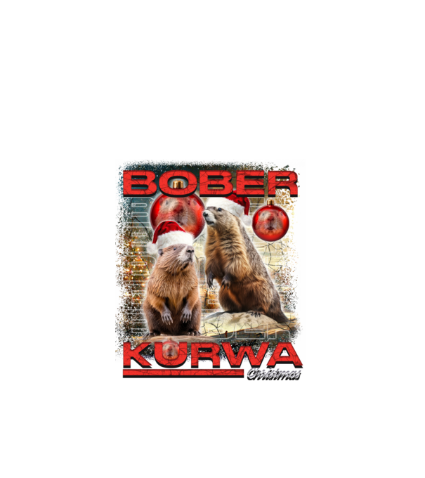 Bober kurwa christmas universe model negru pe tricou