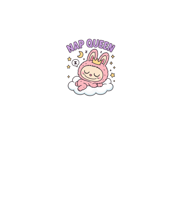 Nap Queen model alb pe tricou