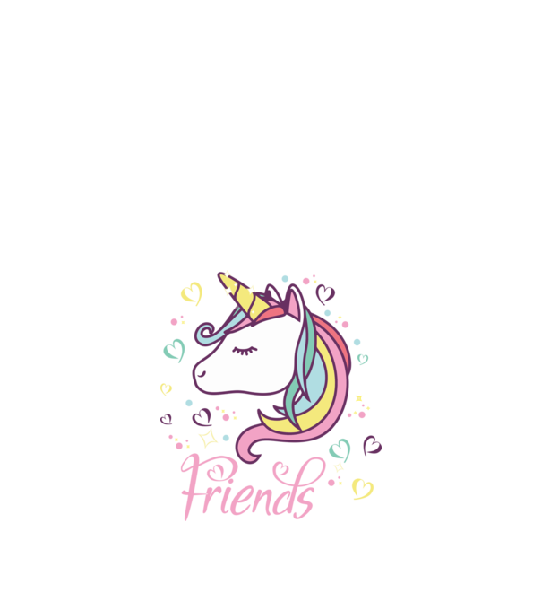 Unicorn Friend model negru pe tricou