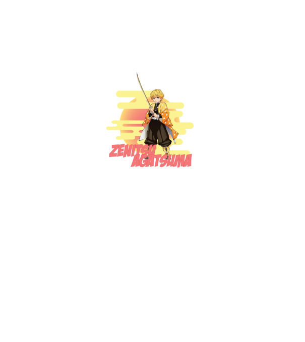 Demon Slayer Zenitsu model gri pe tricou