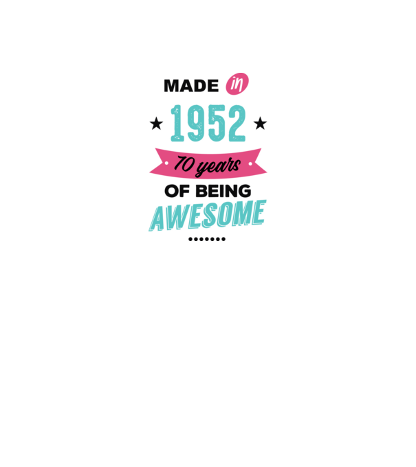 MADE in 1952 model alb pe tricou